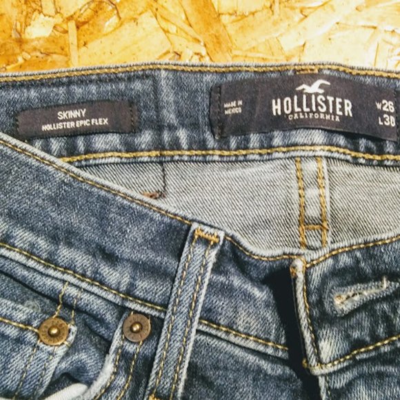 * HOLLISTER MEN JEANS *SKINNY* EPIC FLEX*MEN/JUNIOR SIZE 26W 30L - Picture 3 of 10